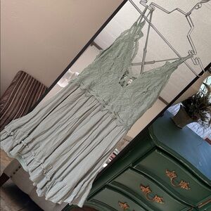 Women’s Entro Sage Green Lace Mini Dress